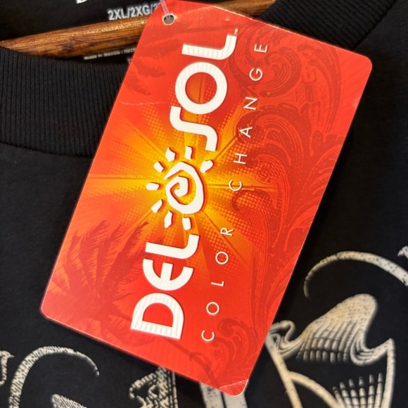 Del Sol St. Thomas Color-Changing Surf Graphic Tee Men’s 2XL Black NWT - Picture 5 of 6